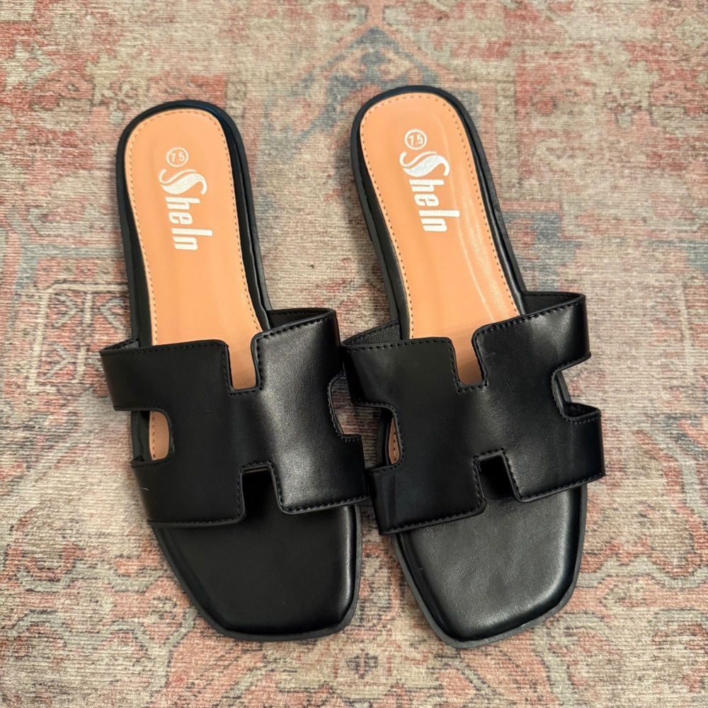Sleek Black Slide Sandals